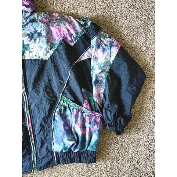 Vintage East West Jacket Womens XXL Black 90s Retro Colorful Full Zipper - Picture 3 of 9